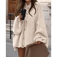 thumbnail image 4 of BTFBM Cardigan Sweaters for Women Fall Clothes Lantern Long Sleeve Button Open Front Chunky Knit Oversized Sweater, 4 of 10