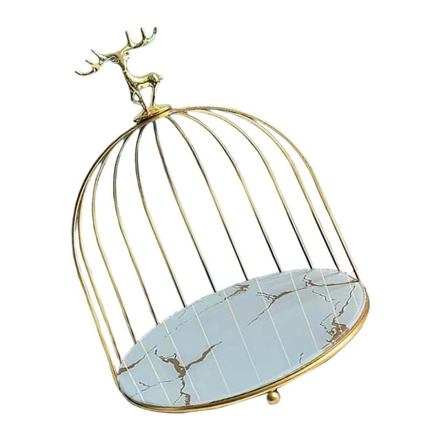 facefd Bird Cage Cosmetic Storage Rack Dresser Makeup Organizer Shelf 1 Tier White
