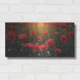 thumbnail image 3 of Luxe Metal Art 'Wood Series: Field of Poppies', Metal Wall Art, 24"x12", 3 of 10