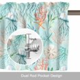 thumbnail image 6 of Teal Jellyfish Starfish Valance Curtain Summer Beach Coral Shell Blue Window Valances Rod Pocket Short Curtains Window Treatments for Kitchen Bedroom Bathroom Laundry 42" x 18", 6 of 9