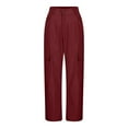 thumbnail image 6 of Fiaer,Womens Cargo Baggy Pants with Multiple Pockets,Women's Plus Size Casual Trendy Straight Legging Trousers,Ladies Hiking Running Joggers Red XL, 6 of 6