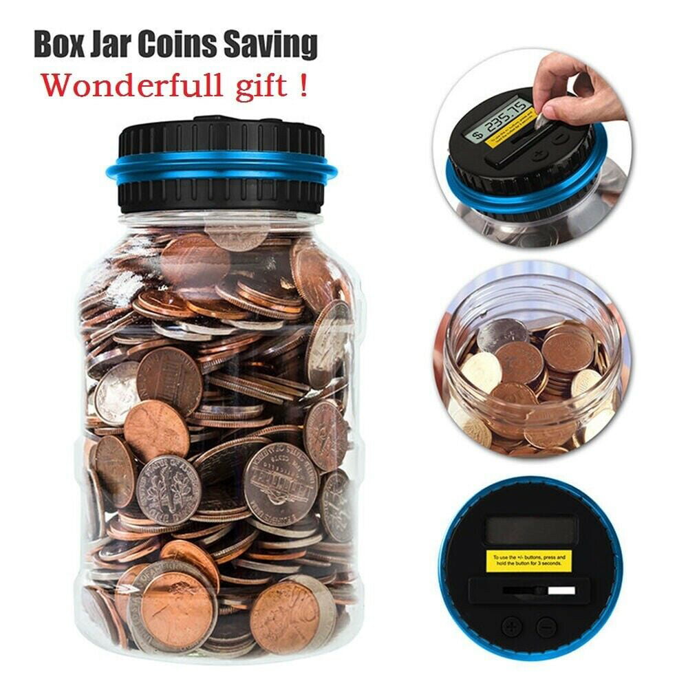 Digital Piggy Bank Coin Savings Counter LCD Counting Money Jar Birthday Gifts 