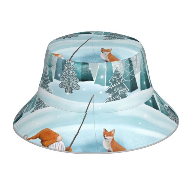 Balery Gnome And Red Fox Fishing Sombreros para el sol para hombre y mujer, sombrero de pescador con UPF 50+