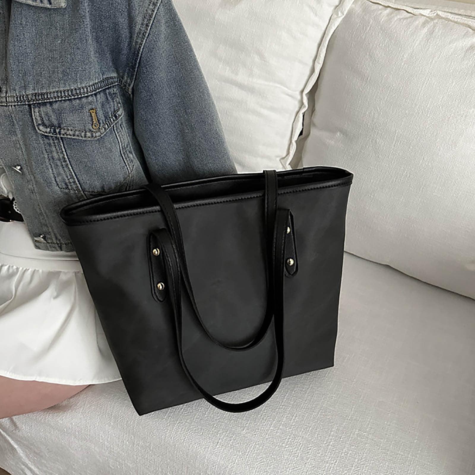 Coollooc Tote Bag Zipper Shoulder Bag Purses for Women Large Casual Handbag Work Dating College
