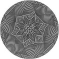 thumbnail image 1 of Ahgly Company Indoor Round Patterned Black Eel Black Area Rugs, 3' Round, 1 of 6