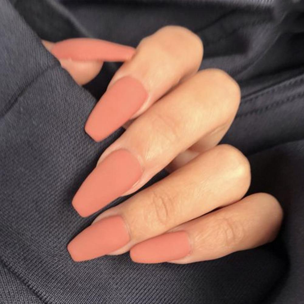 Matte Ballerina Fake Nail Tips Wearable False Nails Full Cover Artificial Coffin Acrylic Nails Diy Nail Art Tool
