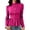 Hot Pink, variant on JIAYUE Women Cardigan Stand Collar Solid Color Long Sleeve Peplum Jacket Button Front Puff Shoulder Tops For Fall Daily Wear