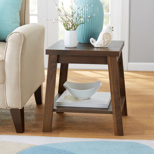 Mainstays Logan Side Table, Canyon Walnut Finish