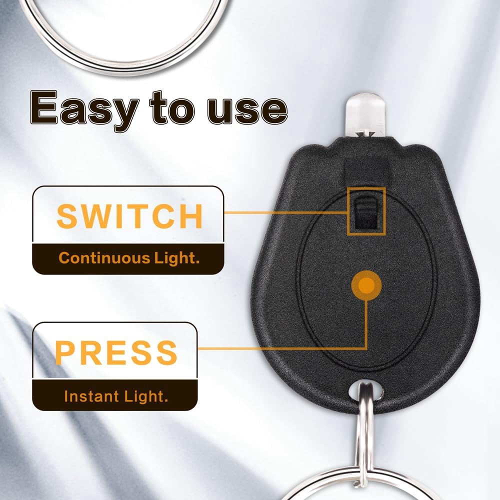 12 Pack Ultra Bright Mini LED Keychain Flashlight, Small Key Ring Portable Light