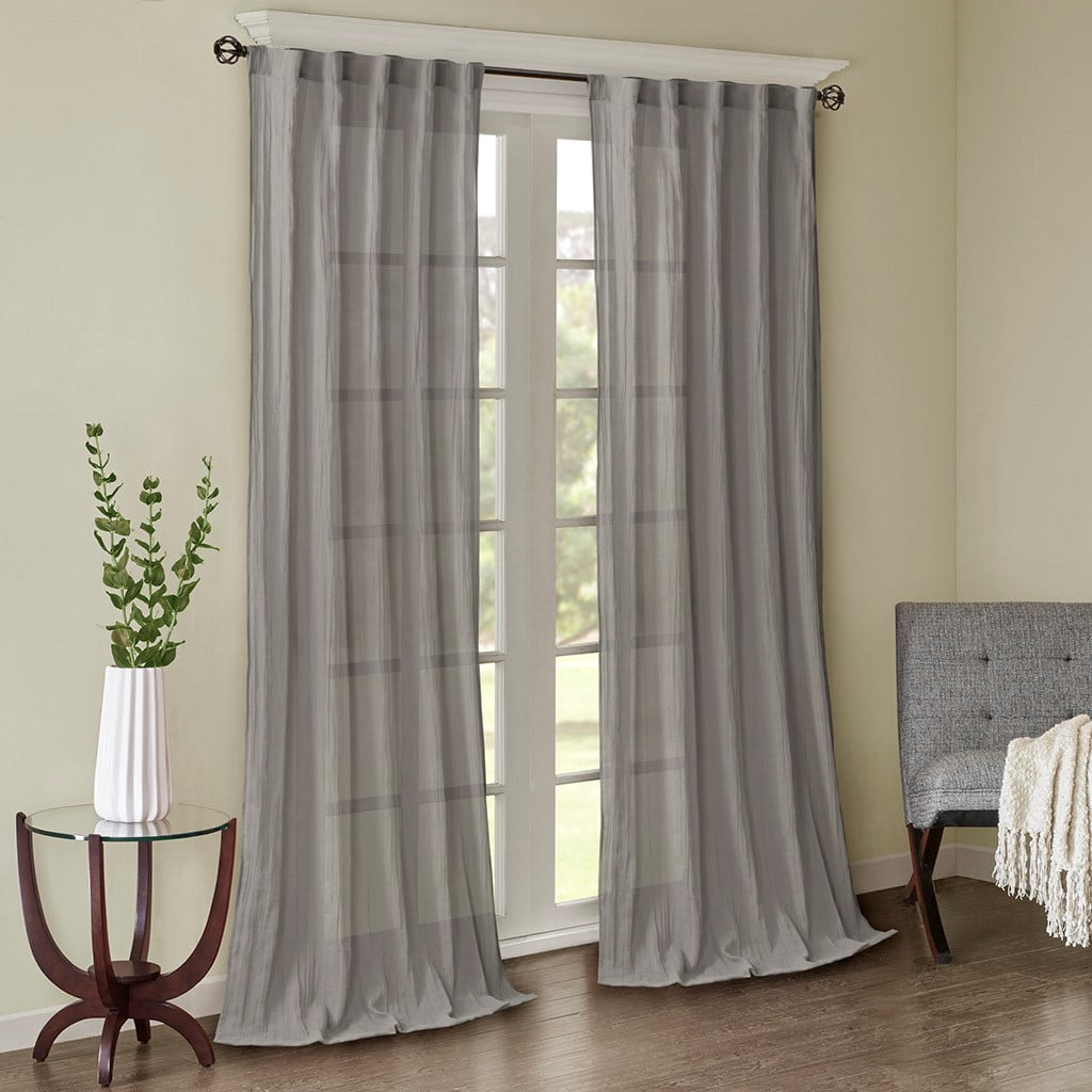 Solid Crushed Curtain Panel Pair (2 Pcs Window Panels)
