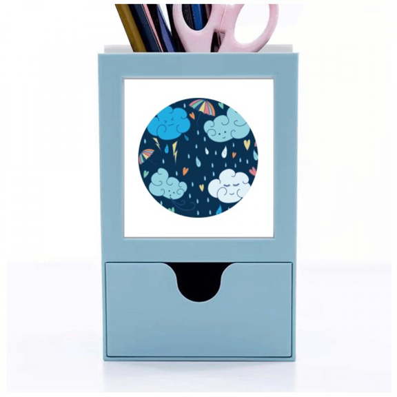 Cloud Umbrella Rain Heart Desk Supplies Organizer Pen Holder Card