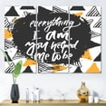 thumbnail image 2 of Designart ' Everything I Am You Helped Me To Be On Triangle Pattern ' Mid-Century Modern Canvas Wall Art Print, 2 of 3