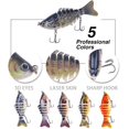thumbnail image 3 of Hyasfey 10CM/16G Multi-Jointed Fishing Lure with Hooks 7-Section 3D Swimbait Bionic Hard Artificial Bait Freshwater Saltwater Bass Trout Fishing Accessories, 3 of 7