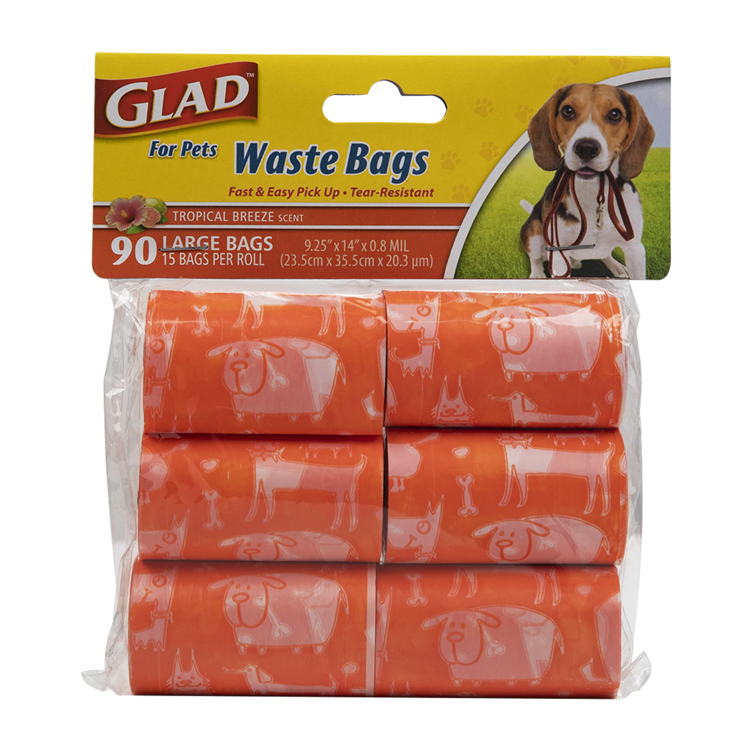 Dog Poop Bag Refills Poop Bags for Dogs 15 Dog Waste Bags Per Roll Glad for Pets Extra Large Dog Waste Bags Refill Rolls 