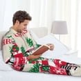 thumbnail image 6 of Yiaed Merry Christmas 1 Print Men’s Pajamas Set - Long Sleeve Button Down Sleep Shirt and Pajama Bottoms Sleepwear Set Mens Pjs Sets Men's Pajama Bottoms-Medium, 6 of 7