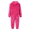 thumbnail image 5 of Boys Hooded Romper Jumpsuit Winter Warm Soft Lined Pajama Outfit For Playwear Hot Pink,10Y, 5 of 5