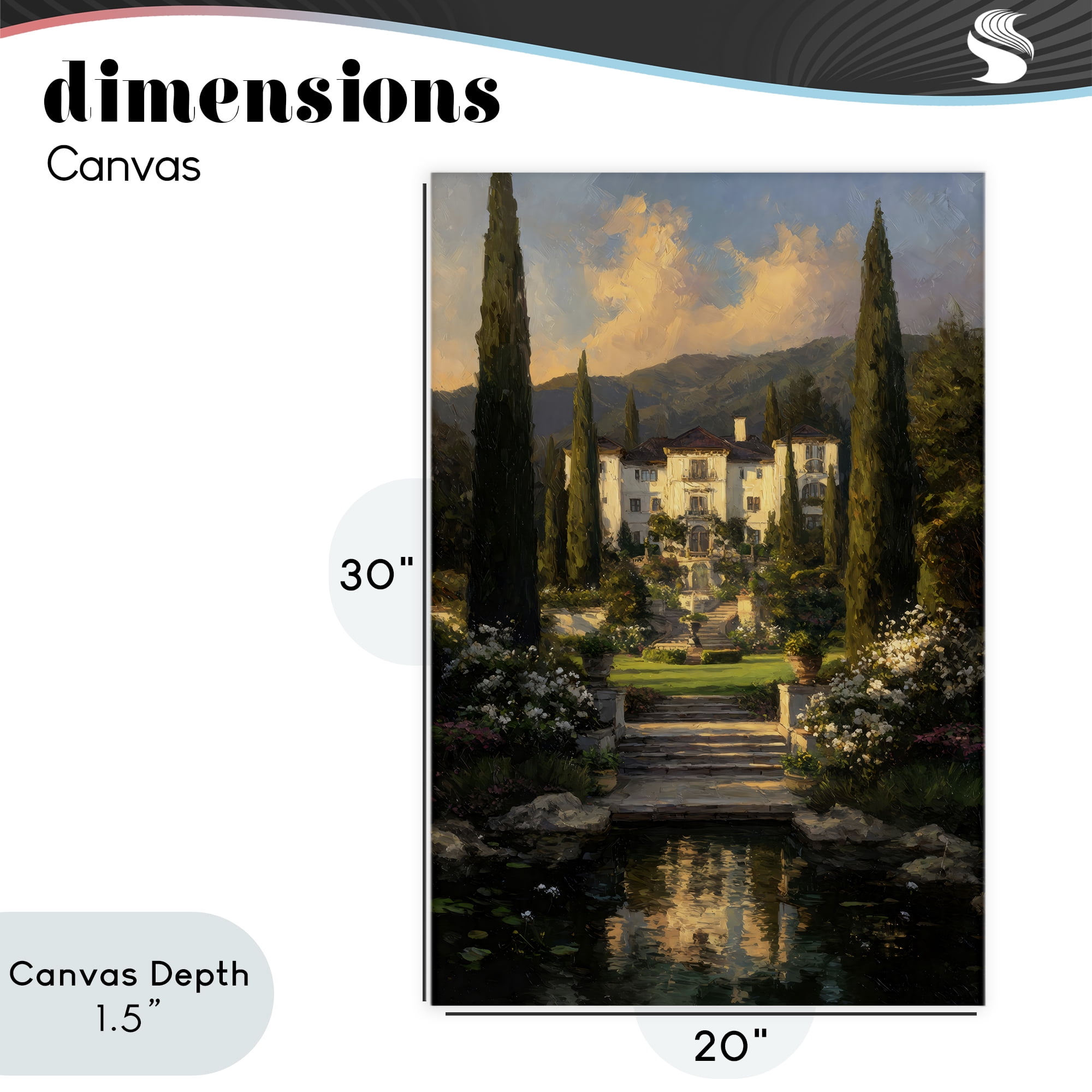 Stupell Industries Victorian Mansion at Sunset Canvas Wall Art, design by Petal Prints Design