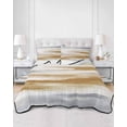 thumbnail image 3 of Quilts Twin XL Size, Brown Grey Ombre Soft Comforter Bedding Set for Bed, Abstract Art Oil Painting Modern Lightweight Quilted Bedspread with Pillow Cover(2 Pieces) for All Season, 68x98 Inch, 3 of 6