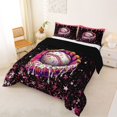 thumbnail image 2 of Castle Fairy Sport Baseball Queen Comforter Set 3 Pieces, Candy Glove Pattern Comforter Sets Queen, Black Pink,Black Reversible,1 Comforter and 2 Pillowcases, 2 of 6