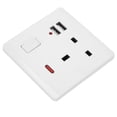 thumbnail image 5 of Interruptor de enchufe de pared 13A con 2 puertos de carga USB toma de pared mejoras para el hogar Reino Unido AC100-250V, 5 of 5
