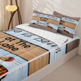 thumbnail image 3 of Erosebridal Coastal Lake Art Zipper Full Size Comforter Sets with Fitted Sheet and 2 Pillowcases,Painted Wooden Zipper Bedding Set For Boys,Reversible,4pcs, 3 of 7