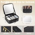 thumbnail image 4 of Bolsa de Maquillaje Profesional con Espejo LED,con Peque&ntilde;o Espejo,Juego de Brochas de Maquillaje（14 Piezas）,estuche de viaje de maquillaje con divisores ajustables,her, 4 of 7