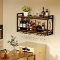 thumbnail image 6 of Wall Mounted Wine Rack, Bottle & Glass Holder Wood-Metal Retro Wine Rack, Wine Bottles Display Wall Storage for Kitchen Dining Room Home Bar, 6 of 6