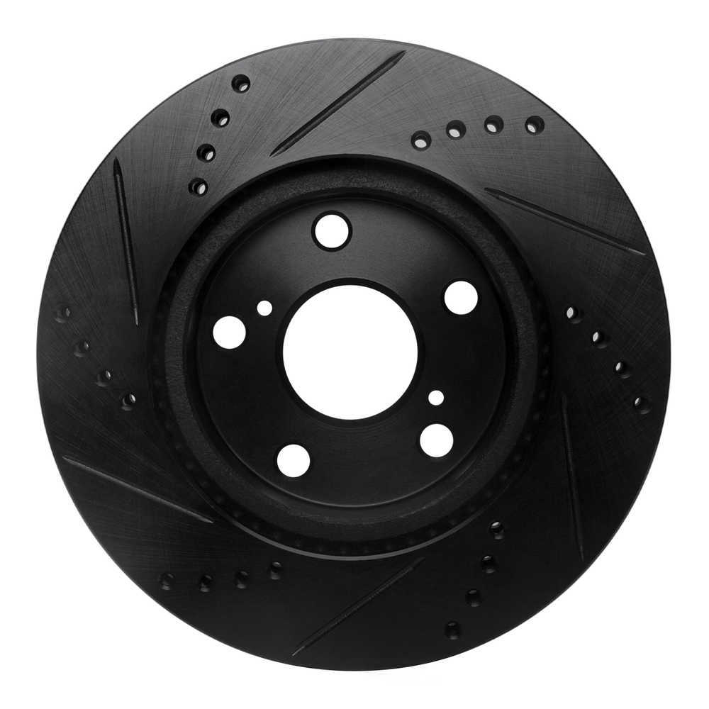 Dynamic Friction Company 633-76135R DFC Brake Rotor - Drilled And Slotted - Black