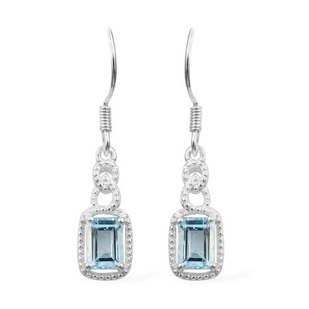Round Cut Garnet Citrine Earrings Amethyst Garnet Topaz 925 Sterling Silver Dangle Drop Earrings for Women Jewelry Gift (Sky Blue-Topaz,Purple-Amethyst,Red-Garnet) ()