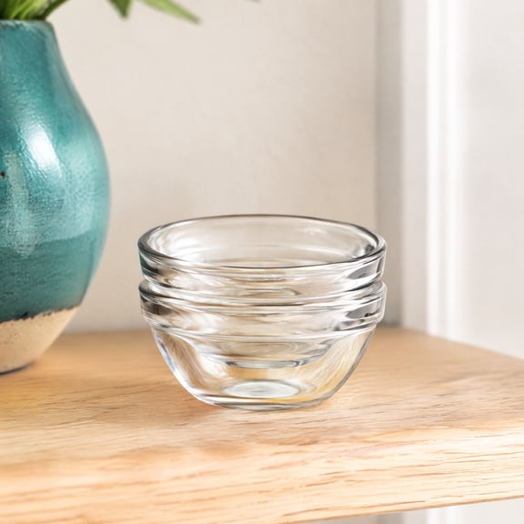 FOMIYES 2Pcs Clear Glass Bowls Multipurpose Small Food Containers for Kitchen Use