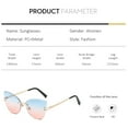 thumbnail image 3 of Gafas de sol de moda para mujer, gafas UV400, gafas de sol sin marco tipo ojo de gato, gafas para mujer, 3 of 8