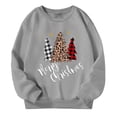 thumbnail image 1 of AWZXDE Chandail en Molleton Col Rond Sans Capuche pour Enfants Couleur Unie Noël avec Design Imprimé Mignon Décontracté Confort Manches Longues Polyvalent Sportif Gris, 8-9 Ans, 1 of 3