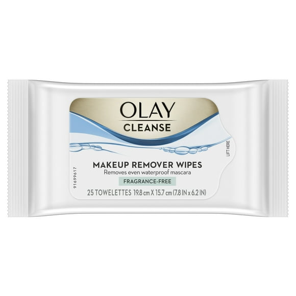 Olay Cleanse Makeup Remover Wipes, Fragrance Free, 25 Count