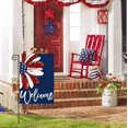 thumbnail image 4 of Welcome July 4th Patriotic american usa Red Blue White Sunflower Daisies Double-sided Summer Garden Flag 12.5x18in,Outdoor Yard Independence Day Memorial Day Garden Flag Decoration -C, 4 of 5