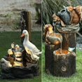 thumbnail image 4 of Adornos solares de resina para jardín con forma de pato y ardilla corriendo en el agua, diseño de pato corriendo en el agua, péndulo pastoral, 4 of 4