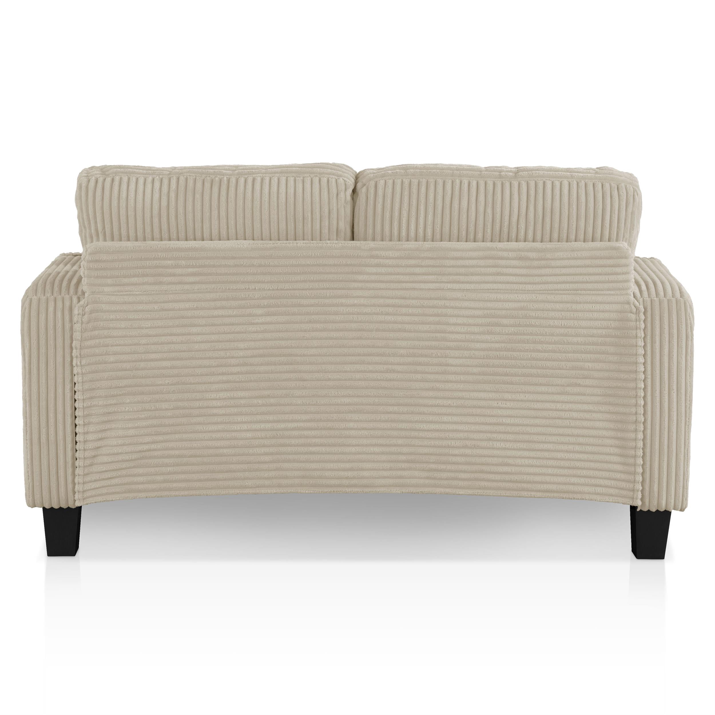 Furniture of America Fayen Modern Small Space Chenille Fabric Loveseat with Pillow, Beige