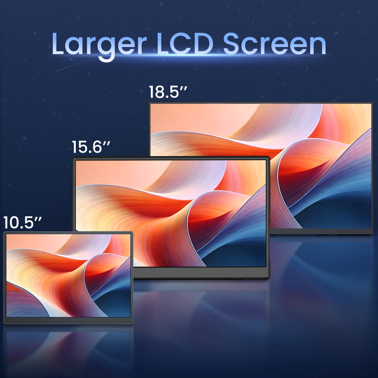 18.5-inch portable monitor, 1080P Full HD IPS gaming screen with 120Hz refresh rate and dual speakers, can be used as a secondary screen (cannot be used independently).