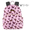 thumbnail image 3 of Jessica Simpson Women’s Designer Laptop Backpack with Side Pockets, Padded Shoulder Straps | Classic Modern Backpack for Women in Pink Butterflies, 3 of 6