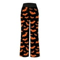thumbnail image 5 of TTUHYWXI Halloween Pajama Pants Women Stretch Wide Leg Pj Pants High Waisted Cute Pumpkin Skull Ghost Print Pjs Palazzo Pants (Orange, XXL), 5 of 6
