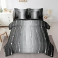 thumbnail image 1 of YST Gradient Ombre Comforter Set, Full, 7-Piece, Black and Grey, Wave Lines Dots, Modern Abstract, 1 of 4