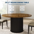 thumbnail image 1 of Industrial Round Dining Table for 4-6 – 47 Inch Space-Saving Table – Sturdy Waveform Metal Pedestal Base – Modern Classic Style – Dining Room or Kitchen – Classic Color, 1 of 8
