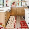 thumbnail image 2 of Valentine''s Day Kitchen Mats Set of 2, Red Love Heart Decorative Kitchen Rugs Romantic Kitchen Mats for Floor Non Slip Anniversary Wedding Party Home Decor 17x29 and 17x47 Inch, 2 of 6