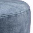 thumbnail image 3 of Omax Decor MADDOX 16" Round Ottoman Pouf Stool Footstool in Blue Velvet, 3 of 5