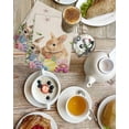 thumbnail image 4 of Easter Rabbits Kitchen Dish Towels for Drying Dishes Set of 4, Cute Bunny Eggs Flowers Botanical Spring Beige Waffle Weave Microfiber Hand Tea Bathroom Towels Quick Dry & Absorbent Towel 15.7x23.6, 4 of 7