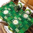 thumbnail image 3 of St. Patrick’s Day Tablecloth, Green Lucky Shamrock Table Cloth, Buffalo Plaid Checkered Tablecloths, Four Leaf Clovers Waterproof Tablecloth Rectangle for Dinner Party Decoration, 60 x 120 inch, 3 of 6