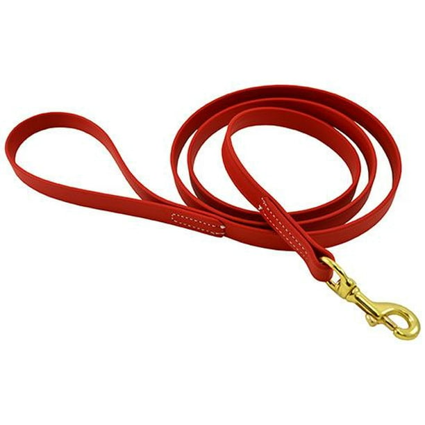 J&J Red Biothane Dog Leash, 3/4Inch Wide by 6 Feet Long
