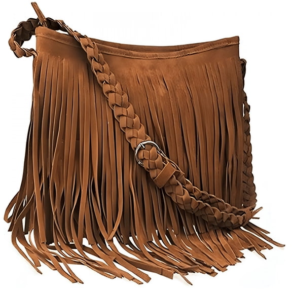 AOMRCOL Women Fashion Cross Body Bag Tassel Fringe Messenger Shoulder Handbag Ringe Purse