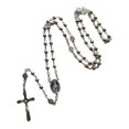 thumbnail image 4 of Collar de rosario con cuentas redondas de oración, colgante religioso cristiano de Jesús con cruz para hombres y mujeres, joyería con abalorio., 4 of 5