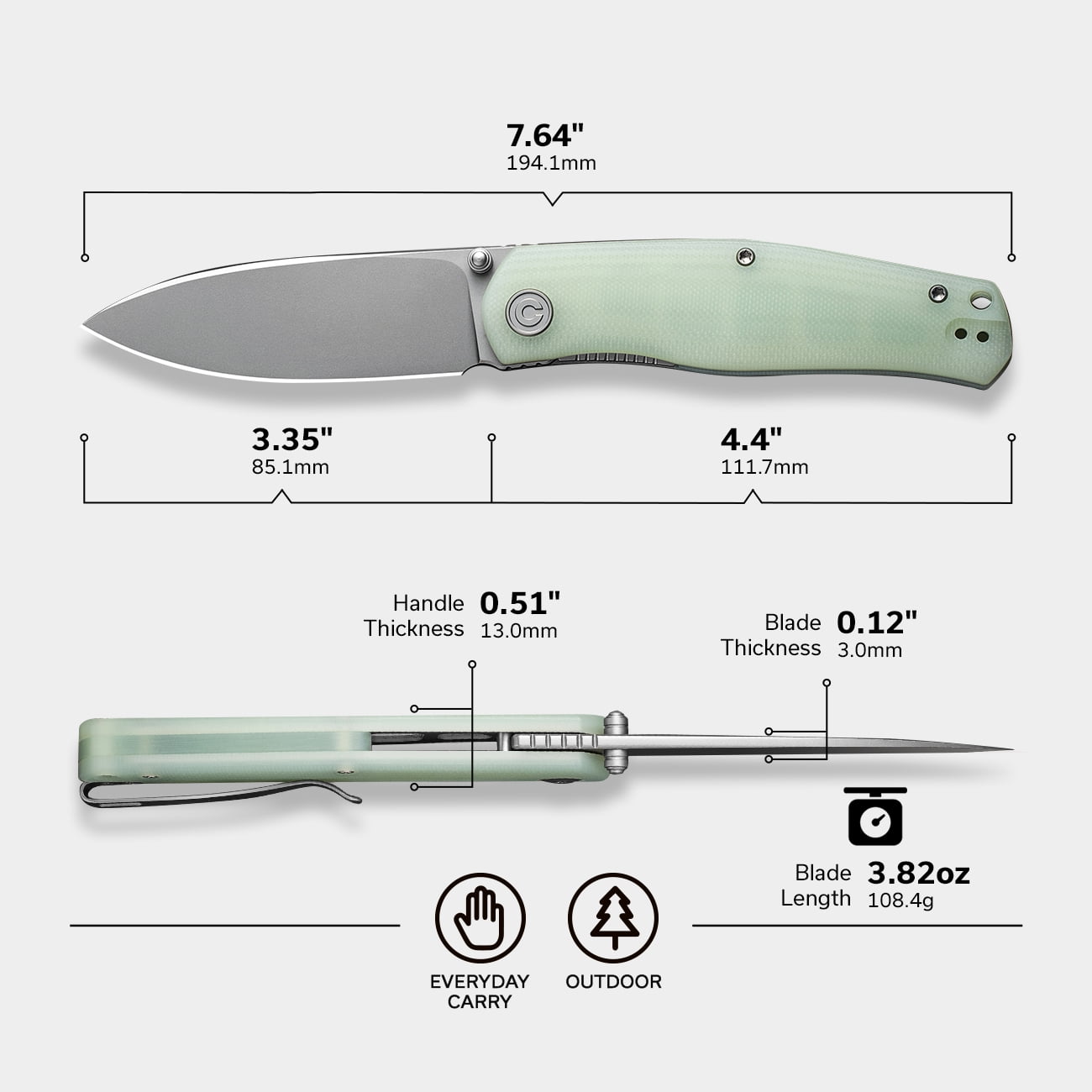 CIVIVI Sokoke Pocket Folding Knife C22007-5