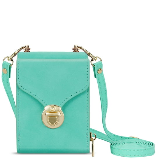 Dteck for Samsung Galaxy Z Flip 5 Case Crossbody Wallet with Zipper Pocket, Premium PU Leather Protective Cover with Lanyard Compatible with Samsung Galaxy Z Flip5 5G,Mint